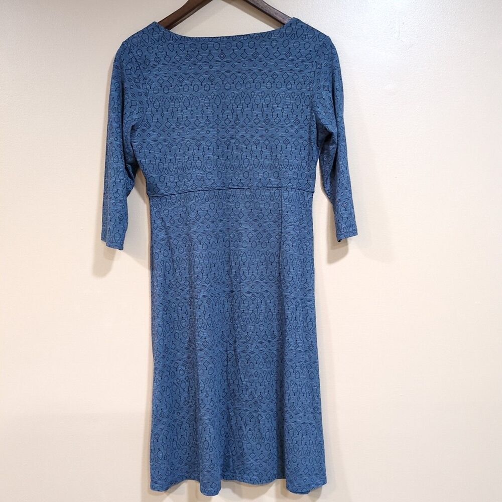 Toad&Co Rosalinda Dress Sz S Blue 3/4 Sleeve Gorpcore Outdoor Hike Casual Travel - Picture 3 of 9